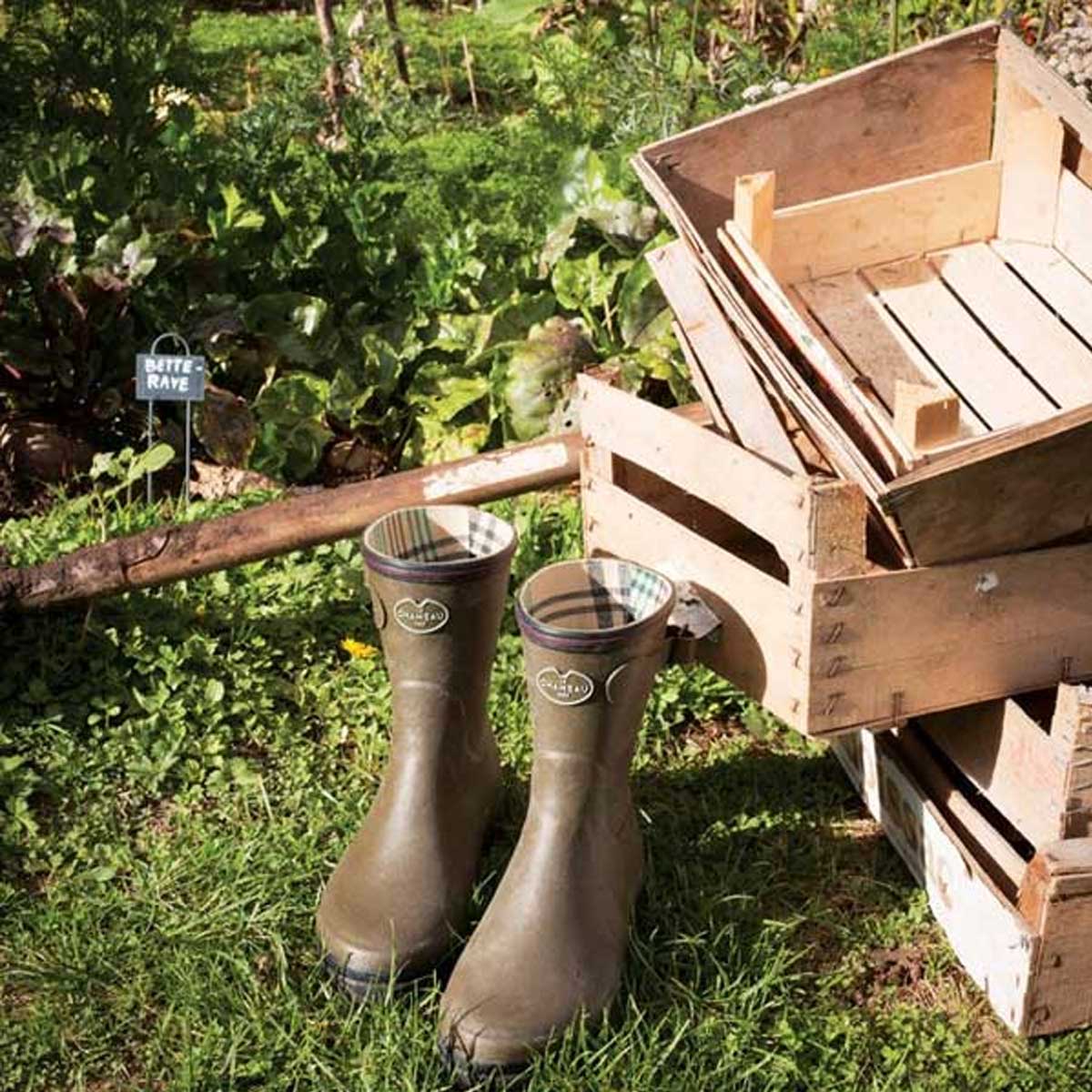 LE CHAMEAU Giverny Boots - Ladies Jersey Lined Bottillon - Dark Green