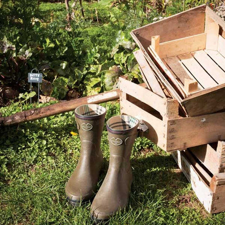 LE CHAMEAU Giverny Boots - Ladies Jersey Lined Bottillon - Dark Green