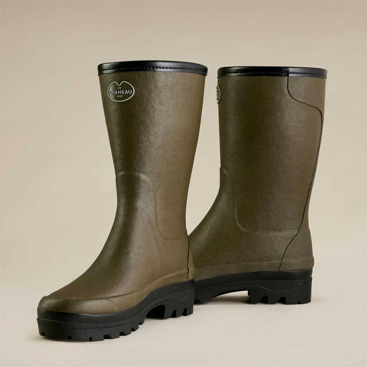 LE CHAMEAU Giverny Boots - Ladies Jersey Lined Bottillon - Dark Green