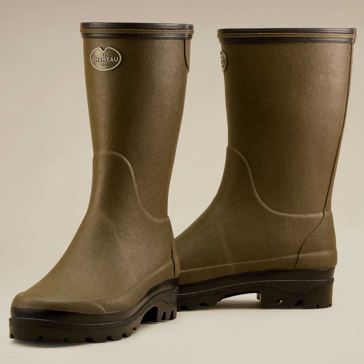 LE CHAMEAU Giverny Boots - Ladies Jersey Lined Bottillon - Dark Green
