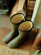 LE CHAMEAU Giverny Boots - Ladies Wool Lined Bottillon - Dark Green