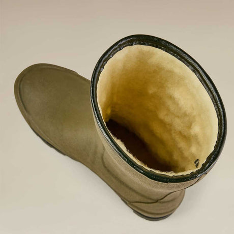 LE CHAMEAU Giverny Boots - Ladies Wool Lined Bottillon - Dark Green