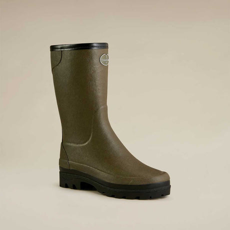 LE CHAMEAU Giverny Boots - Ladies Wool Lined Bottillon - Dark Green