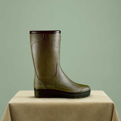 LE CHAMEAU Giverny Boots - Ladies Wool Lined Bottillon - Dark Green