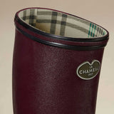 LE CHAMEAU Giverny Wellington Boots - Ladies Jersey Lined - Cherry Red
