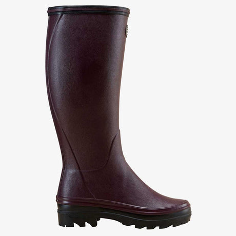 LE CHAMEAU Giverny Wellington Boots - Ladies Jersey Lined - Cherry Red