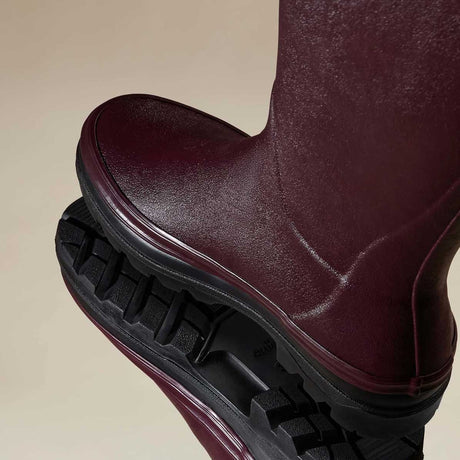 LE CHAMEAU Giverny Wellington Boots - Ladies Jersey Lined - Cherry Red