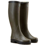 LE CHAMEAU Giverny Wellington Boots - Ladies Jersey Lined - Dark Green