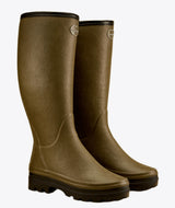 LE CHAMEAU Giverny Wellington Boots - Ladies Wool Lined - Dark Green
