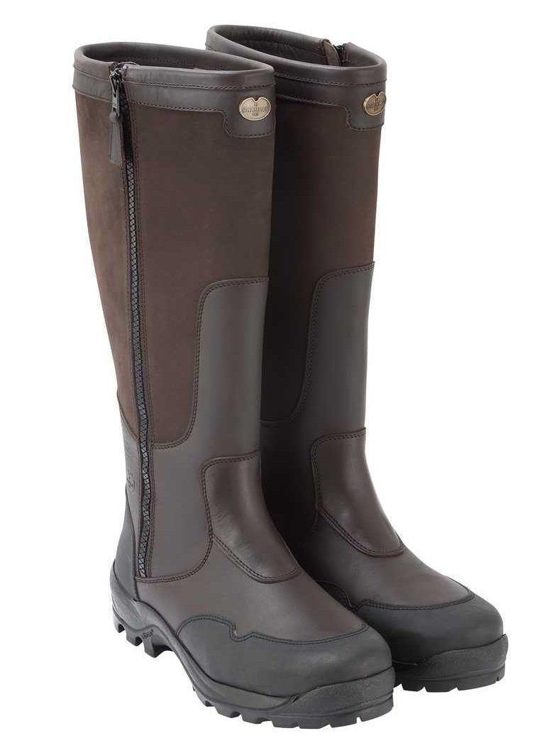 30% OFF LE CHAMEAU Turenne Boots - Mens Leather & Nubuck Full Zip - Marron Fonce - Size: UK 12 (EU46)