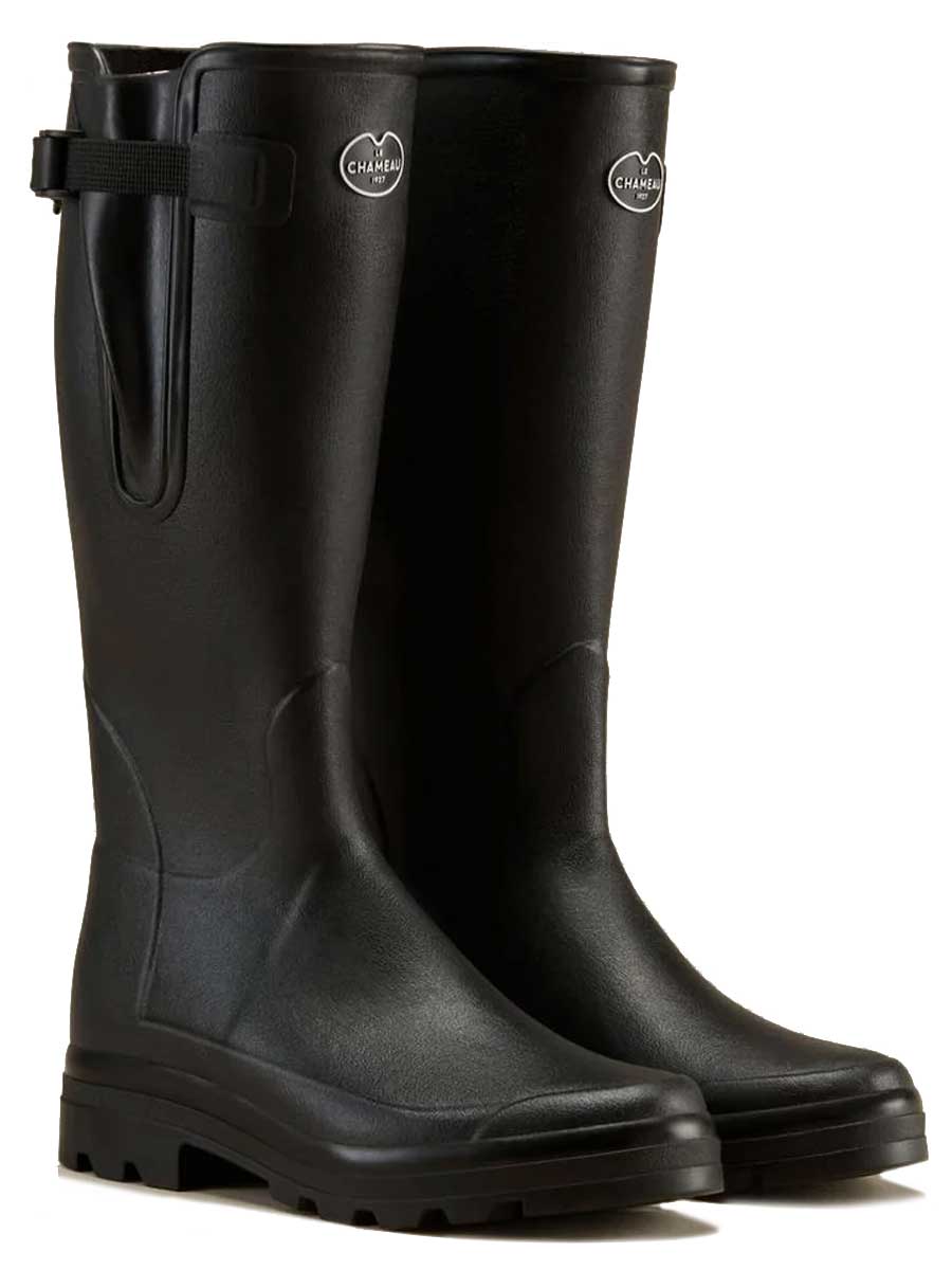 LE CHAMEAU Vierzon Boots - Mens Jersey Lined - Black