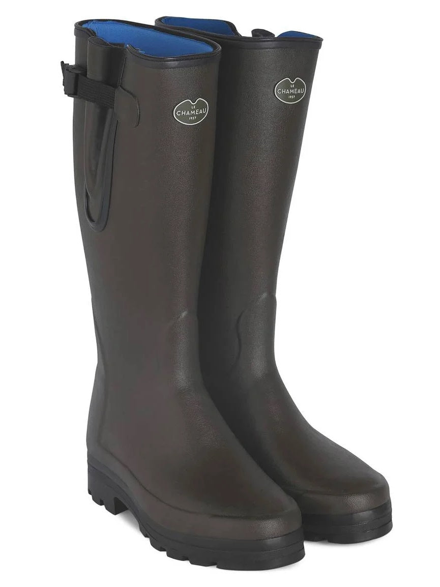 LE CHAMEAU Vierzonord Boots - Mens Neoprene Lined - Dark Brown
