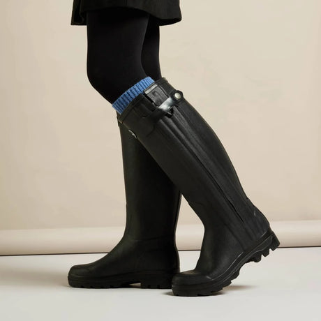 LE CHAMEAU Chasseur Boots - Ladies Neoprene Lined Full Zip - Black Le Chameau