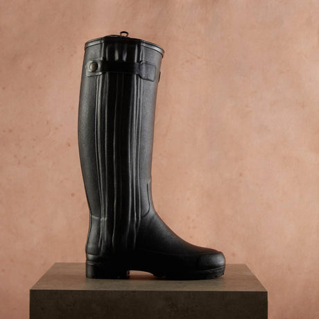 LE CHAMEAU Chasseur Boots - Ladies Neoprene Lined Full Zip - Black Le Chameau