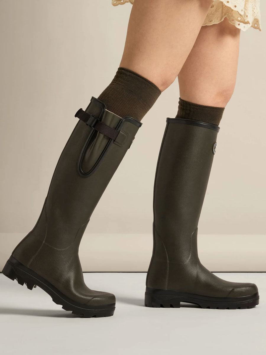 LE CHAMEAU x NATIONAL TRUST Vierzon Boots Ladies Jersey Lined - Oak Green