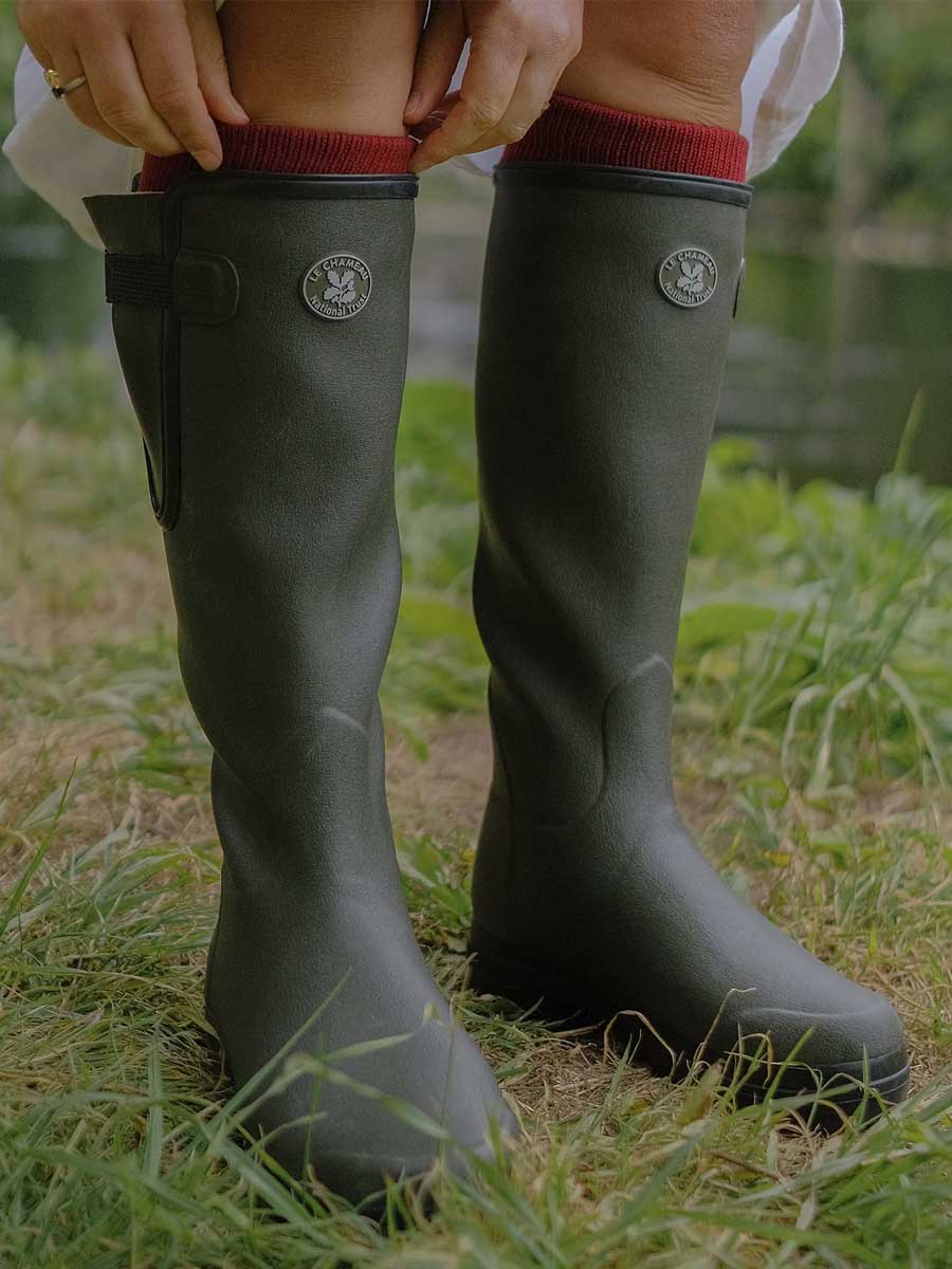 LE CHAMEAU x NATIONAL TRUST Vierzon Boots Ladies Jersey Lined - Oak Green