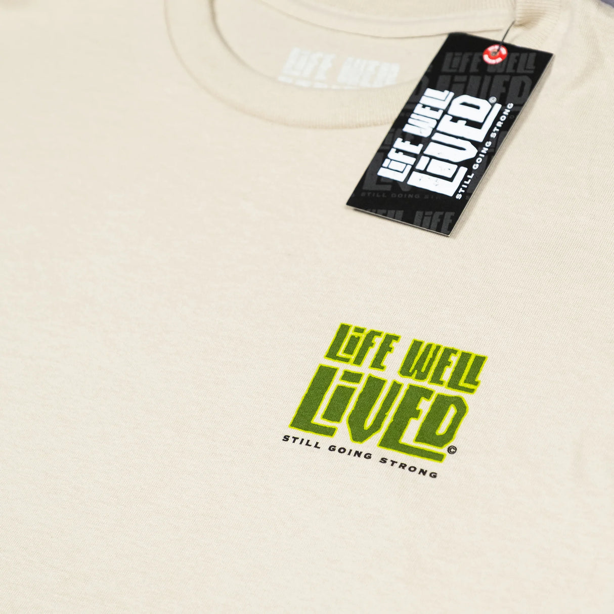 LIFE WELL LIVED Bright Cider Life T-Shirt - Men's Soft Cotton - Sand