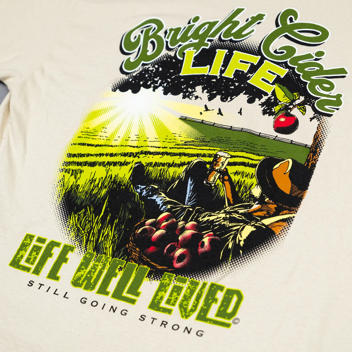 LIFE WELL LIVED Bright Cider Life T-Shirt - Men's Soft Cotton - Sand