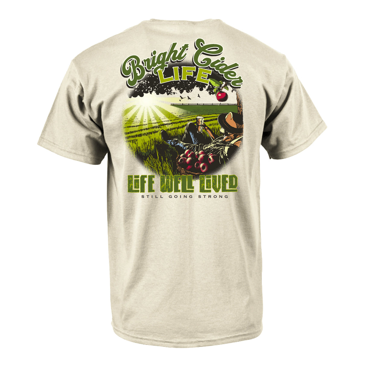 LIFE WELL LIVED Bright Cider Life T-Shirt - Men's Soft Cotton - Sand