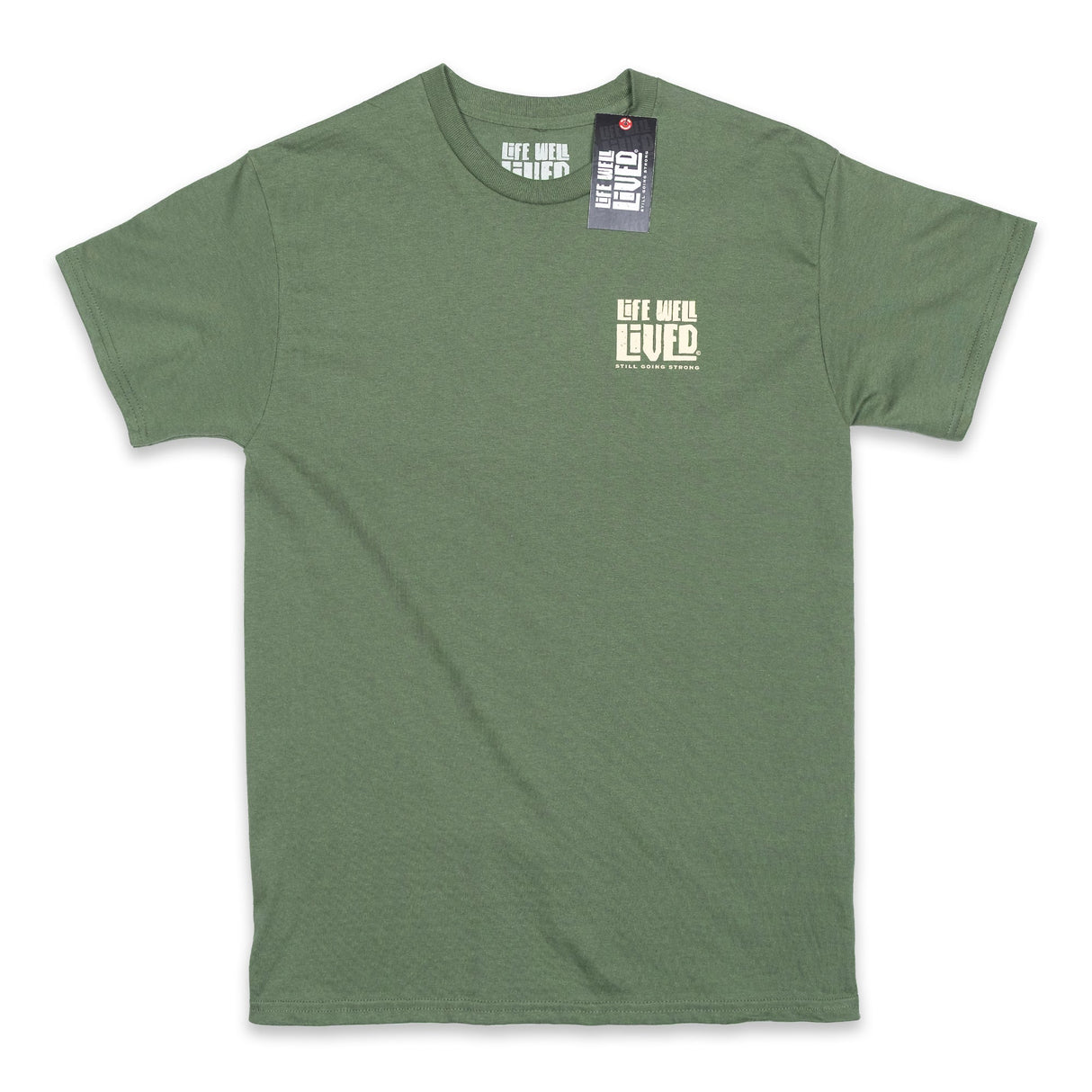 LIFE WELL LIVED Gone Fishing T-Shirt - Men's Soft Cotton - Military Green