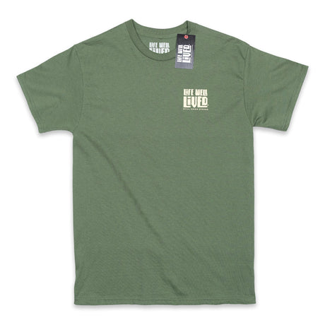 LIFE WELL LIVED Gone Fishing T-Shirt - Men's Soft Cotton - Military Green