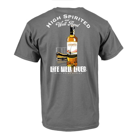 LIFE WELL LIVED High Spirited T-Shirt - Men's Soft Cotton - Charcoal