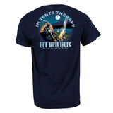 LIFE WELL LIVED In Tents Therapy T-Shirt - Men's Soft Cotton - Navy