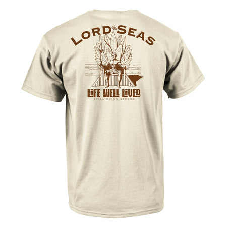 LIFE WELL LIVED Lord Of The Seas T-Shirt - Men's Soft Cotton - Sand