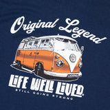 LIFE WELL LIVED Original Legend T-Shirt - Men's Soft Cotton - Navy