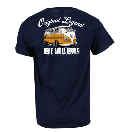 LIFE WELL LIVED Original Legend T-Shirt - Men's Soft Cotton - Navy