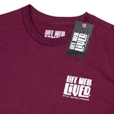 LIFE WELL LIVED Route 66 T-Shirt - Men's Soft Cotton - Maroon
