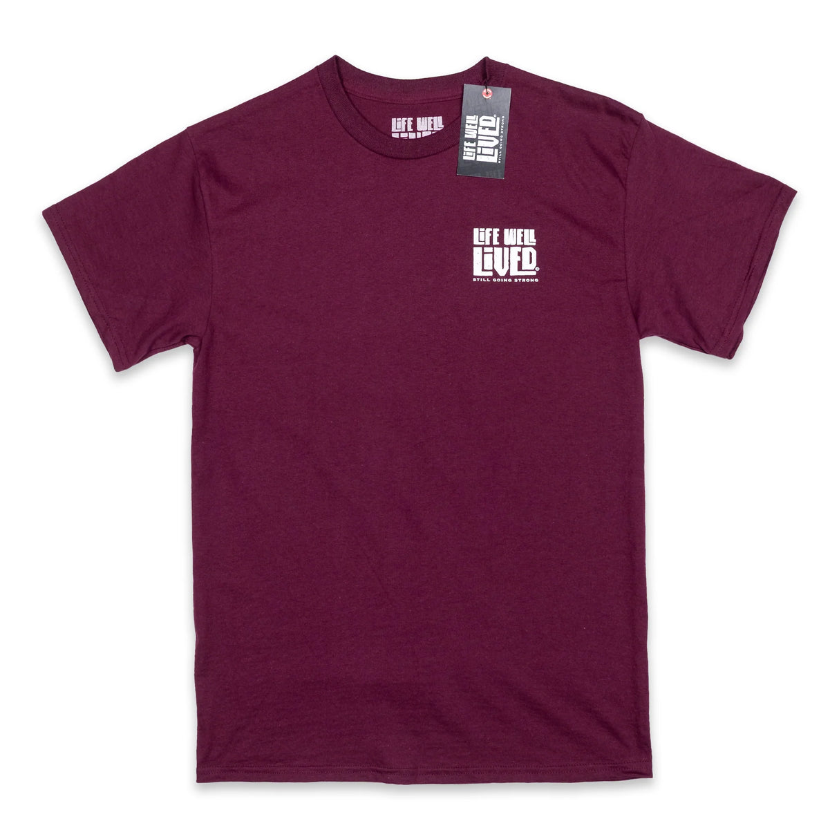 LIFE WELL LIVED Route 66 T-Shirt - Men's Soft Cotton - Maroon