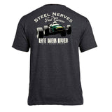 LIFE WELL LIVED Steel Nerves Car T-Shirt - Men's Soft Cotton - Dark Heather