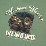 LIFE WELL LIVED Weekend Warrior T-Shirt - Men's Soft Cotton - Military Green