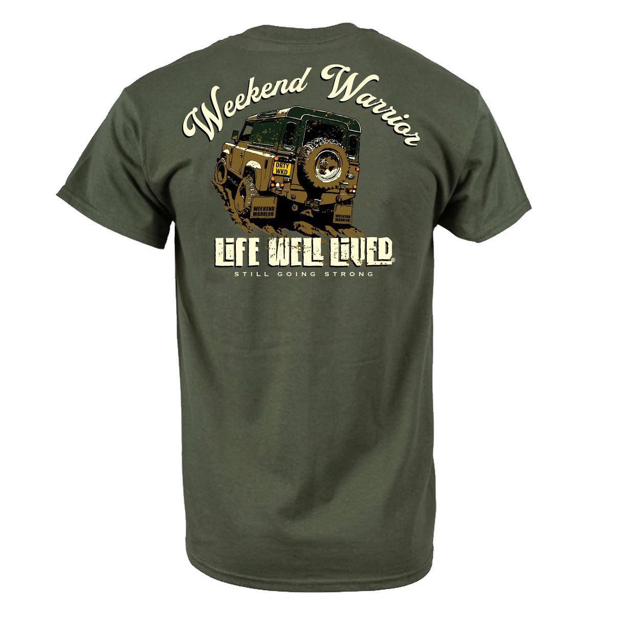 LIFE WELL LIVED Weekend Warrior T-Shirt - Men's Soft Cotton - Military Green