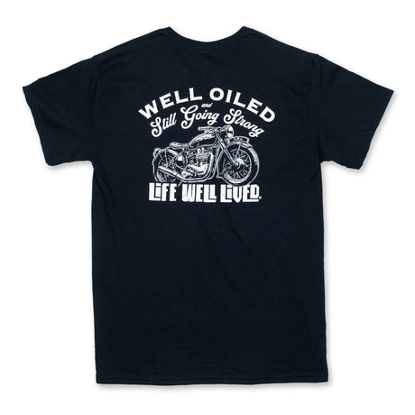 LIFE WELL LIVED Well Oiled Bike T-Shirt - Men's Soft Cotton - Black