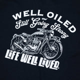 LIFE WELL LIVED Well Oiled Bike T-Shirt - Men's Soft Cotton - Black