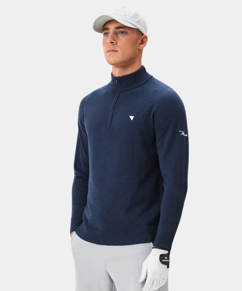 MACADE Bridge Merino Quarter Zip – Men's – Dark Blue