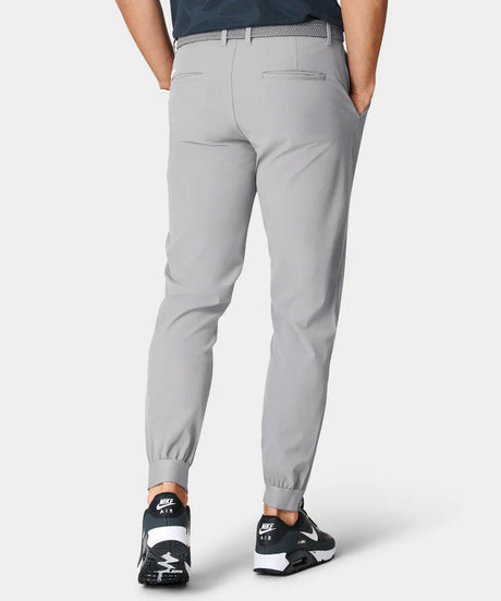 MACADE Men’s Four-Way Stretch Golf Joggers – Tapered Performance Fit – Light Grey