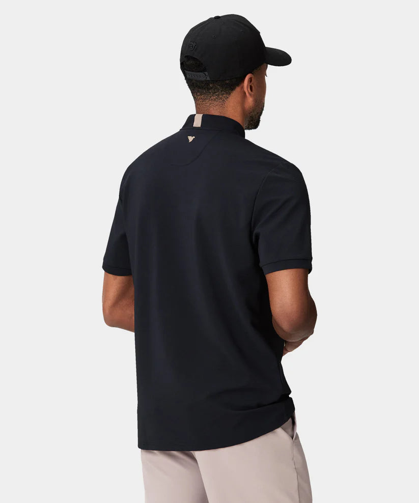 MACADE Men’s Heath Bomber Golf Shirt – Performance Stretch - Black - Back
