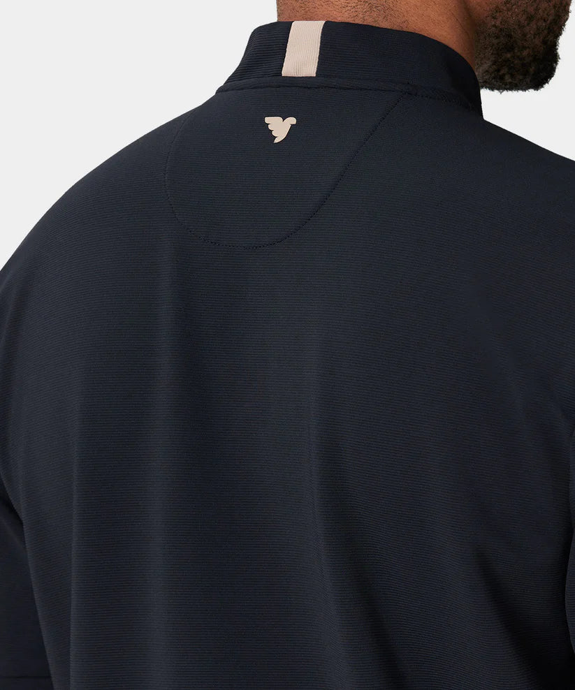 MACADE Men’s Heath Bomber Golf Shirt – Performance Stretch - Black - Back