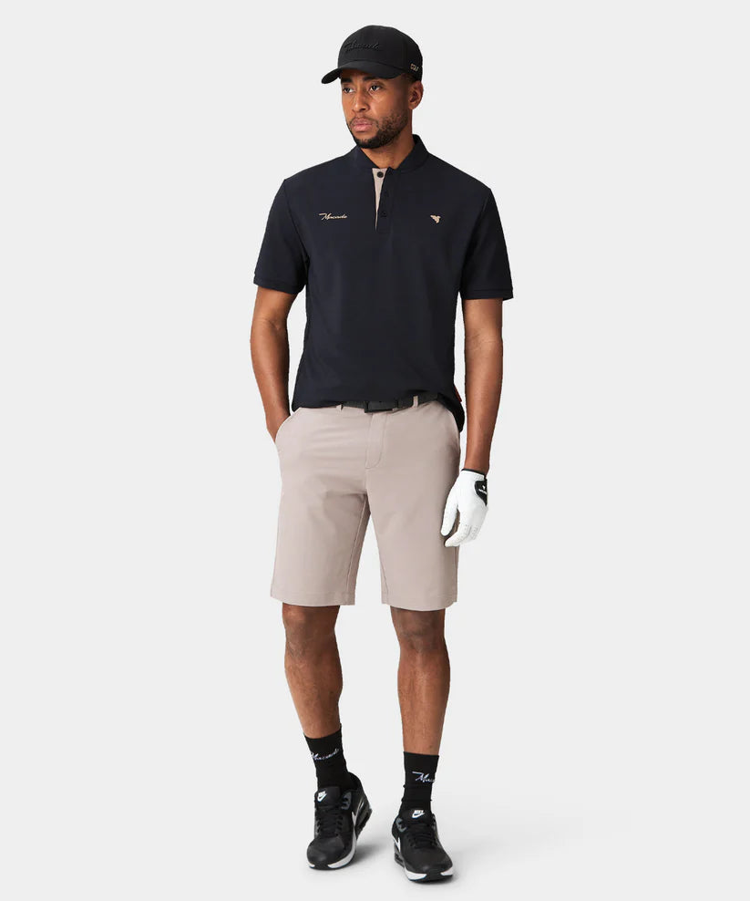MACADE Men’s Heath Bomber Golf Shirt – Performance Stretch - Black