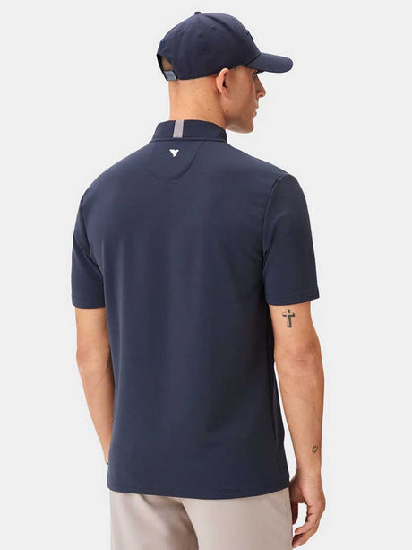 MACADE Men’s Heath Bomber Golf Shirt – Performance Stretch - Dark Blue