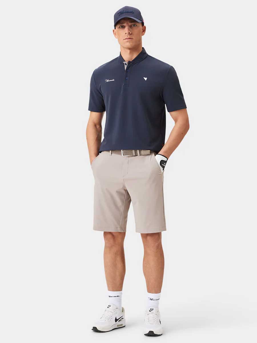 30% OFF - MACADE Men’s Heath Bomber Golf Shirt – Performance Stretch - Dark Blue - Size: SMALL & MEDIUM