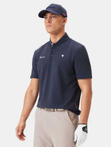 30% OFF - MACADE Men’s Heath Bomber Golf Shirt – Performance Stretch - Dark Blue - Size: SMALL & MEDIUM