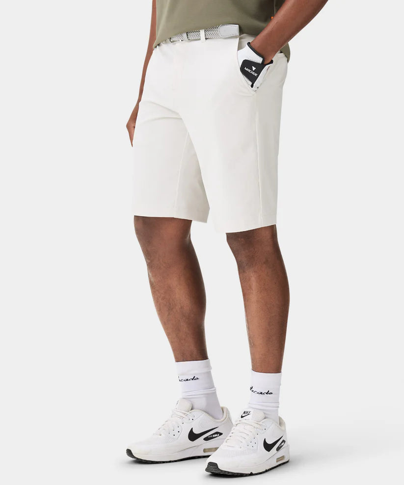 MACADE Men’s Lightweight Golf Shorts – Four-Way Stretch – Bone White
