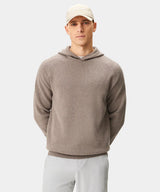 MACADE Men’s Tech Knit Golf Hoodie – Cotton Cashmere Blend – Brown