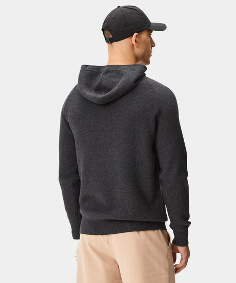 MACADE Men’s Tech Knit Golf Hoodie – Cotton Cashmere Blend – Dark Grey