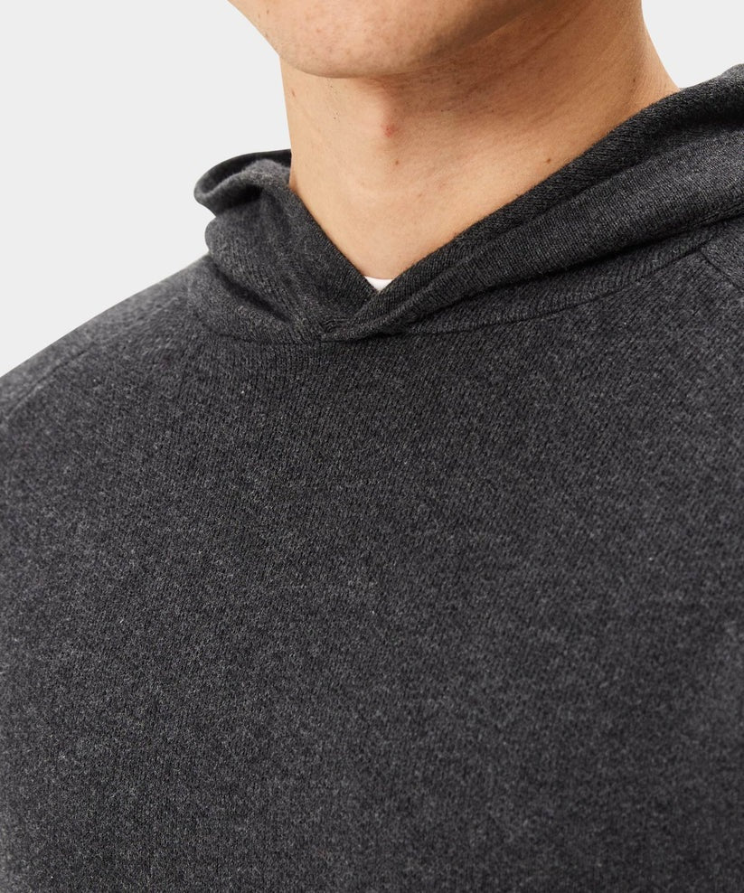 MACADE Men’s Tech Knit Golf Hoodie – Cotton Cashmere Blend – Dark Grey