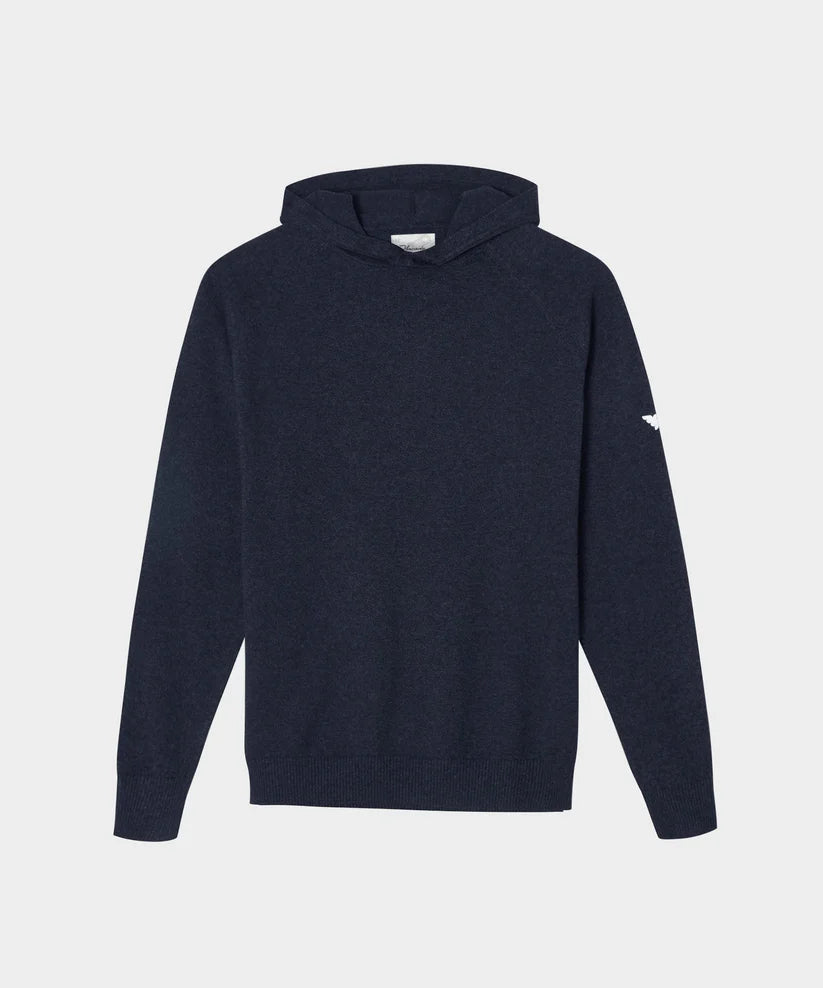 MACADE Men’s Tech Knit Golf Hoodie – Cotton Cashmere Blend – Navy